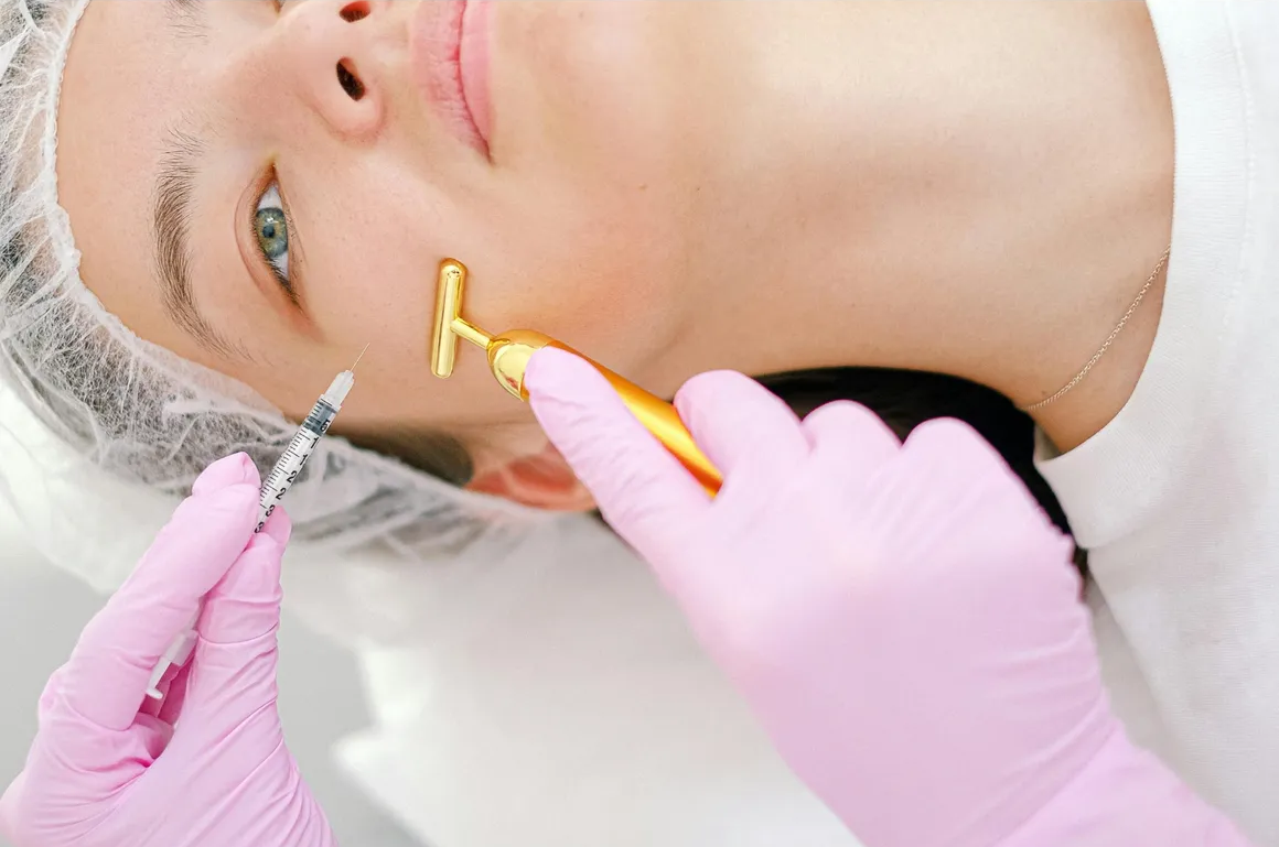 Crow's feet injection at side of eye
