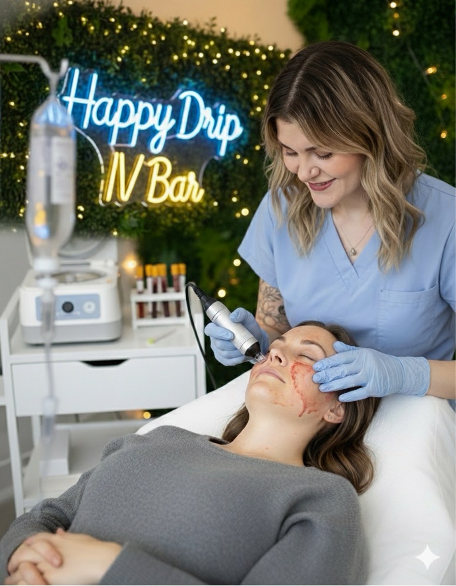 PRP treatment preparation at Happy Drip IV & Wellness in Bedford, TX