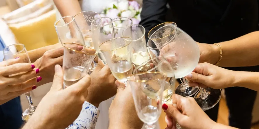 Champagne toast celebration